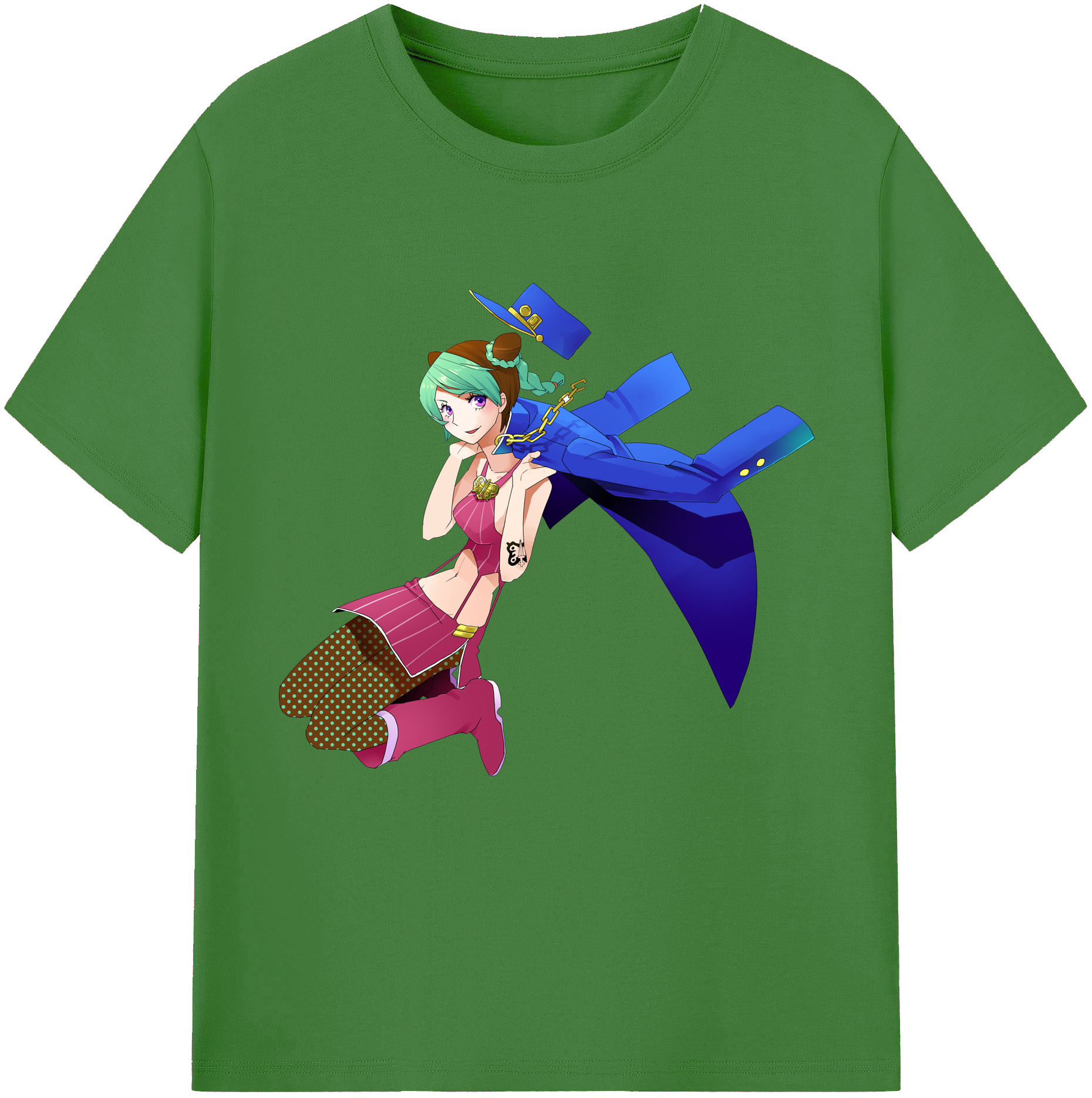 （画像用） "ジョジョの奇妙な冒険 くうじょう ジョリーン JoJo's Bizarre Adventure Jolyne Cujoh " レディースカジュアルプリントTシャツ（綿100％）